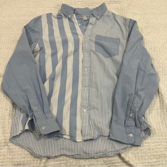 Old Navy Other - Old Navy Color Block Oxford Button Down Shirt Blue White XL